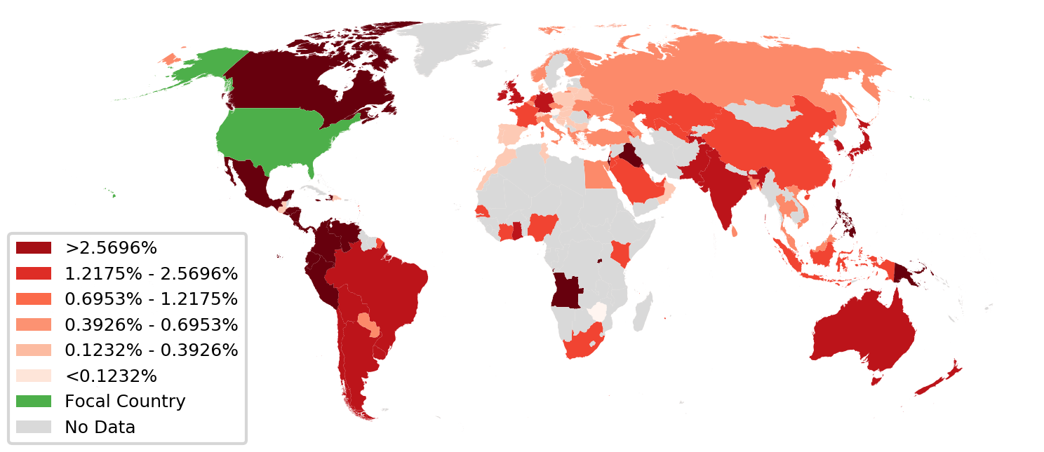 Tree Map US Exports with Services Trade