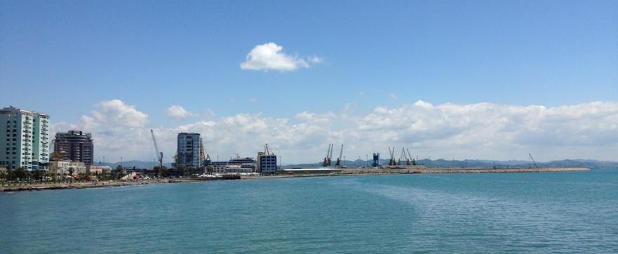 ocean and skyline of Spitalle, Albania