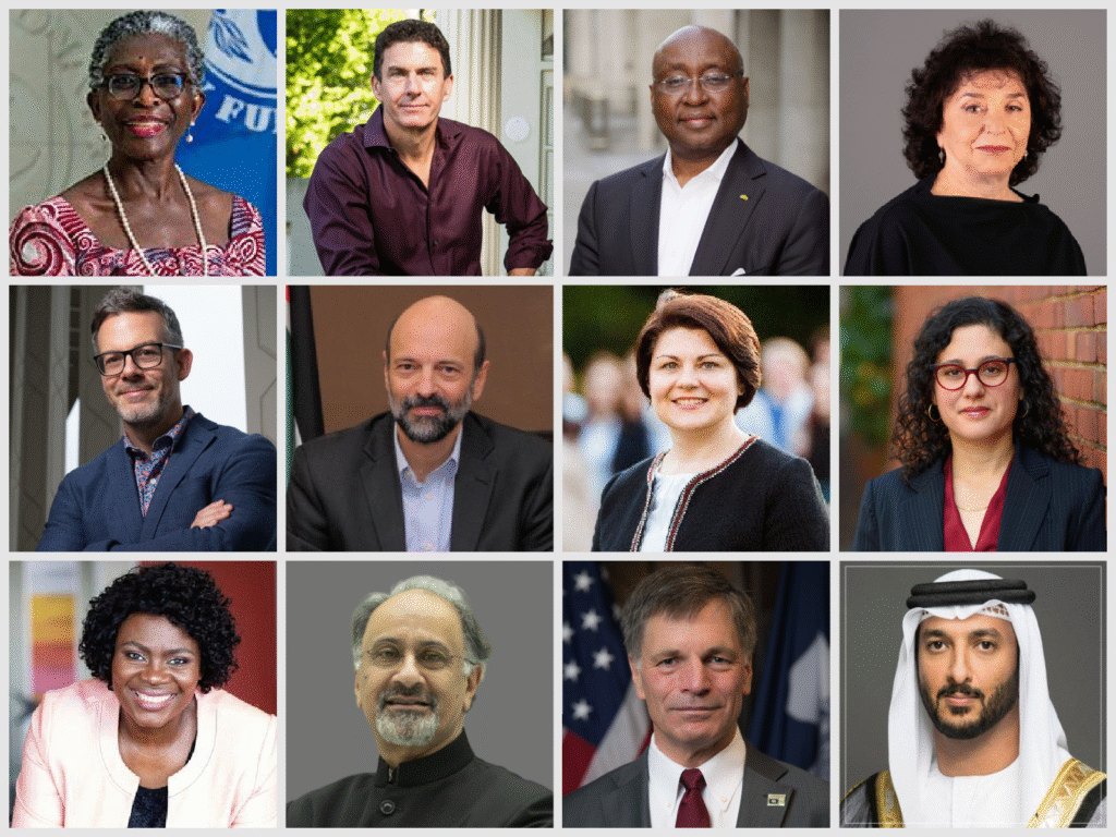 A collage of Development Talk speakers