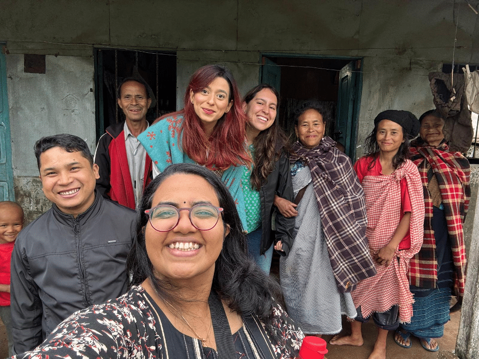A cohort of interns pose for a photo in Meghalaya, India.